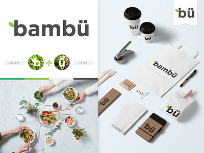 Bambú Branding bamboo branding design food green leaf logo love restaurant vegetarian veggies