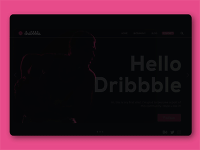 Hello Dribbble animation black branding clean debuts design template ui ux ux ui web website