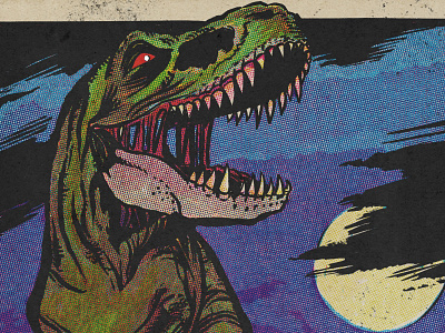 Zombie T-Rex illustration instagram plasticchallenge retro