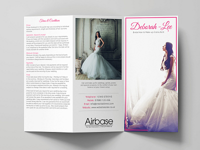 Bridal Hair & Make-up Folded Flyer Design branding bridal design flyer design