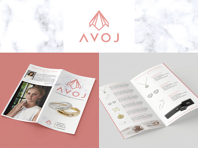 Avoj Jewellery Brand Bi-Fold Leaflet Design branding design flyer design folded graphic design