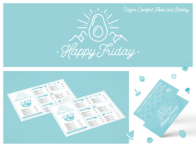 Happy Friday Vegan Cafe Branding branding cafe logo cafe menu design flyer design graphic design logo plant based vegan