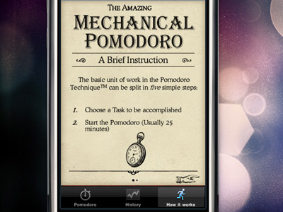 Instructions Pomodoro iphone pomodoro steampunk