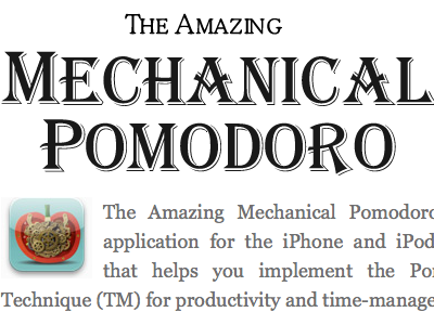 Mechanical Pomodoro website header pomodoro web