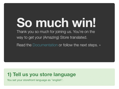 Shopify Win! app message shopify win