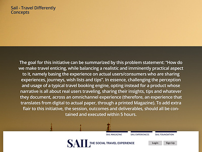 SAIL Travel App Concepts application design flexible interactive mobile responsive travel ui ux website