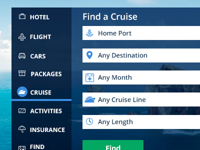 TST Cruise Reservation Product booking cruise flow reservation responsive travel ui ux