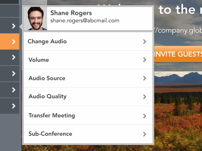 GM App Transfer Meeting Feature android app chat conference interactive ipad iphone native telecommunications ui ux