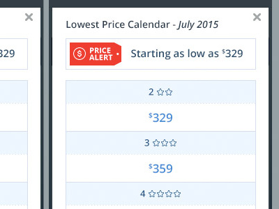 TST Pre-Package Mobile Rate Calendar