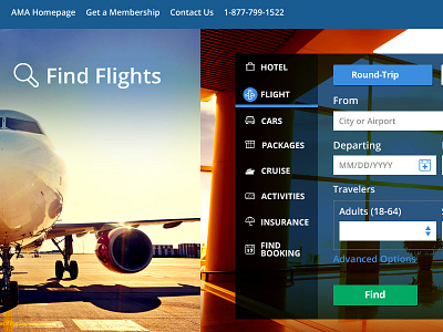 TST Flight architecture design flexible information interactive responsive travel ui ux website