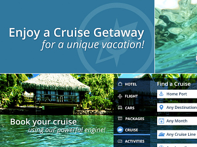 TST Cruise Modular Home Page architecture design flexible information interactive responsive travel ui ux website