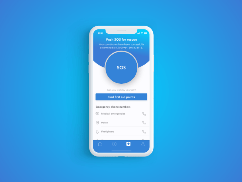 SOS animation for ski app by Alex Averichev on Dribbble