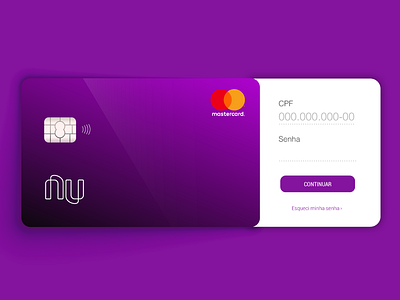 Daily UI Challenge #001 - Login 100 daily ui credit card daily daily 100 dailyui dailyui 001 day 1 design login nubank ui ux design