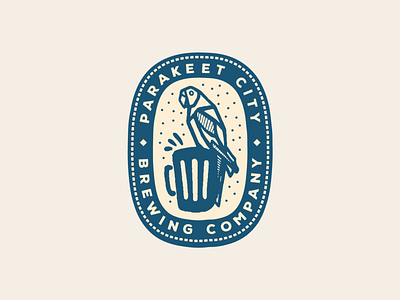 Parakeet City Brewing Co. badge branding iconography illustration lettering lockup logo stamp typography vector