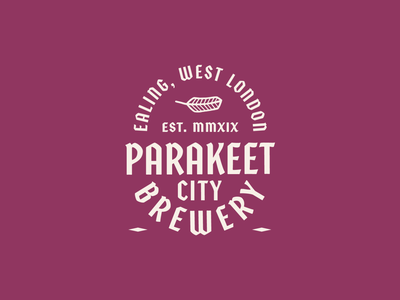 Parakeet City Brewery badge branding design iconography lettering lockup logotype typography vector