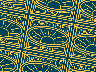 Sunny Times 2020 badge badge design branding iconography illustration linework logo stamp sun sunny texture typography