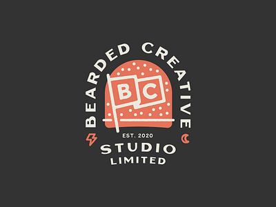 Bearded Creative Studio badge badge badge logo badgedesign brand identity branding colour flag illustration lettering typography