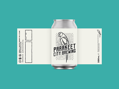 Parakeet City Brewing badge beer branding can design craft beer craft brewery logo logotype packaging parakeet parrot typography