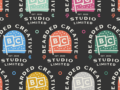 Bearded Creative Studio badges badge badgedesign badges branding colour flag illustration lettering lockup logo self branding stamp logo typography