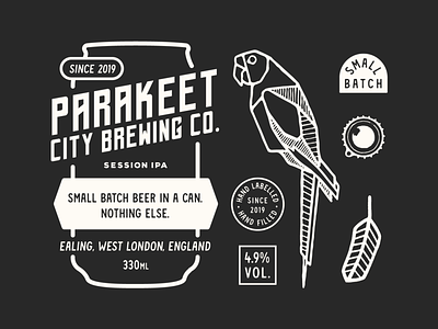 Parakeet Sheet badge beer branding iconography illustration lettering lockup microbrewery stamp style sheet texture typography