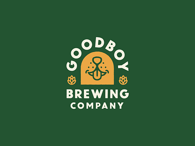 Goodboy Brewing Company badge branding iconography illustration lettering lockup logotype stamp typography