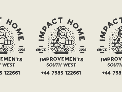 Impact Home Improvements badge branding illustration lettering lockup typography