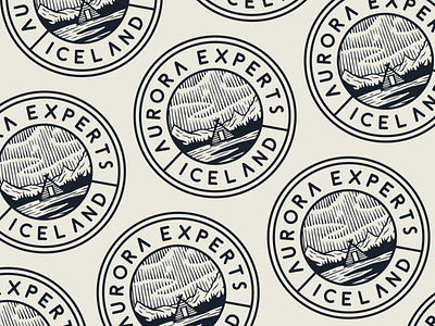 Aurora Experts pattern badge iceland icelandic illustration lockup typography