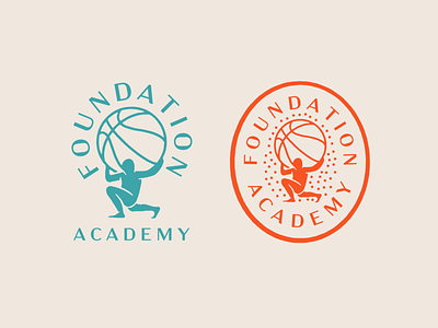 Foundation Academy badge basketball brand identity branding illustration lockup logotype stamp