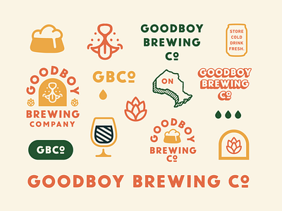 Goodboy Brewing Co. branding branding iconography illustration lettering stamp typography