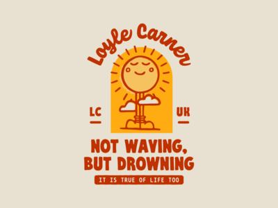 Badge Design Collaboration 2020 badge badge design drowning illustration loyle carner music pattern sun waving