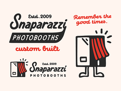 Snaparazzi badge branding illustration lettering lockup logo logotype photo booth script typography