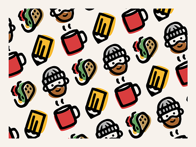 Beard + Taco pattern beard branding coffee creative design idea illustration pencil taco tea visual graphic