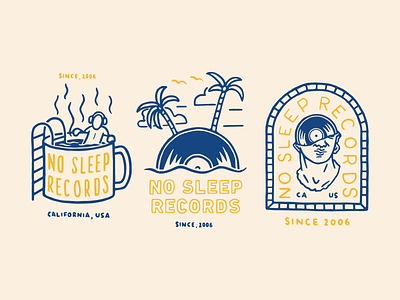 No Sleep Record Artwork apparel artwork badge branding coffee design illustration lettering lockup logo logotype record label record shop typography