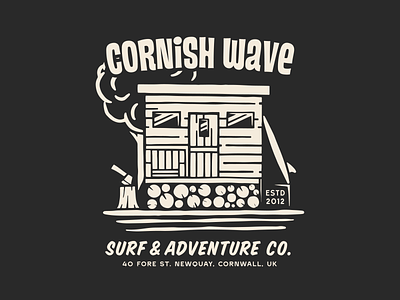 Cornish Wave adventure branding cabin cabin porn cornwall design illustration lettering lockup surfing typography