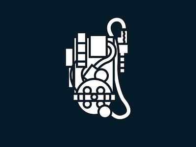 Proton Pack design ghostbusters graphic icon iconography illustration pixel