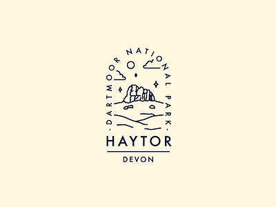 Haytor, Devon, UK adventure badge logo outdoor stamp texture