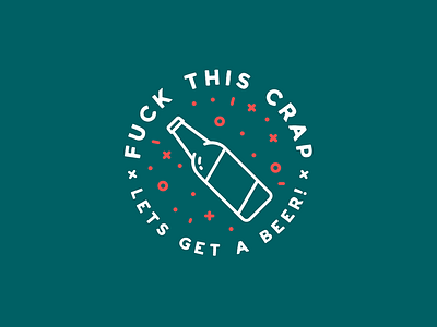 Lets get a beer badge illustration lettering typography