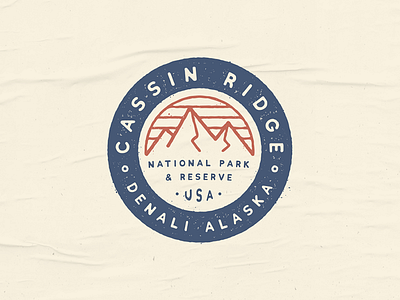 Cassin Ridge adventure badge branding colour design icon iconography illustration lettering lockup logo logotype outdoor shape stamp texture typography