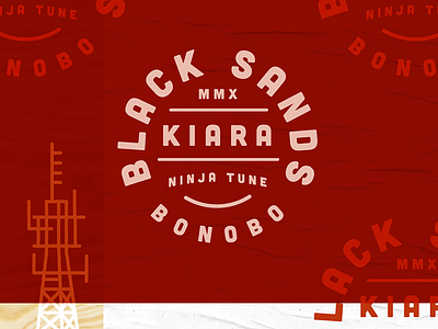 Bonobo - Black Sands badge bonobo branding colour illustration lettering lockup logo logotype music stamp texture typography vector