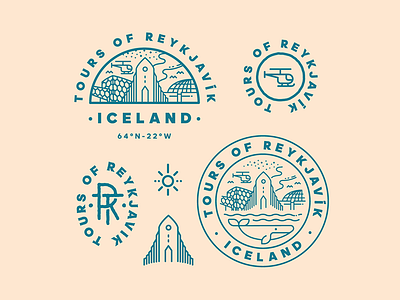 Tours of Reykjavik badge branding iceland iconography illustration lockup reykjavik typography