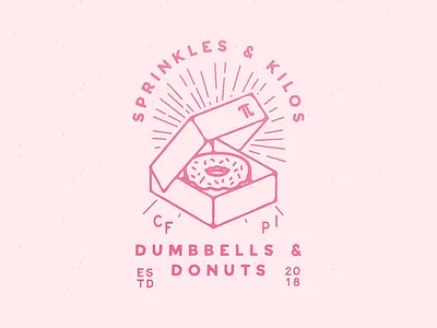 Sprinkles & Kilos badge crossfit donuts illustration logotype typography