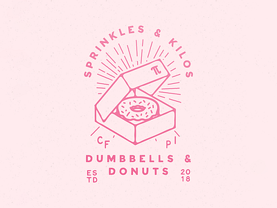 Sprinkles & Kilos badge crossfit donuts illustration logotype typography