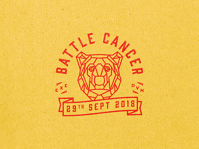 Battle Cancer v.2 badge bear bear illustration charity crossfit illustration lockup typography