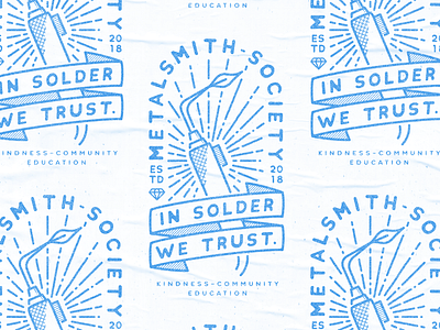 In solder we trust craft illustration jewelery lettering lockup logotype metal poster print texture typography