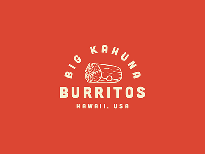 Big Kahuna Burritos badge branding burrito fast food iconography illustration lettering lockup logo stamp typography