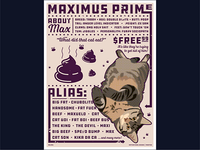 Maximus Prime Poster cat cats design designer draplin flat graphic design graphicdesign illustration illustrator petposter poster poster art poster design type type design typedesign typography vector vector illustration