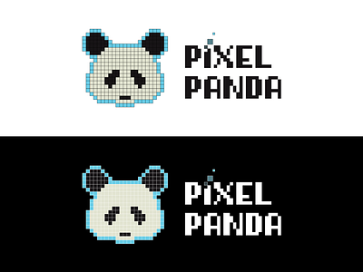 Pixel Panda Logo branding dailylogochallenge design designer flat graphic graphic design illustration logo logo design logodesign panda pixel pixel art typedesign typography vector