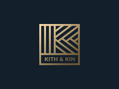 Kith & Kin accent wall branding decor kin kith logo wood paneling