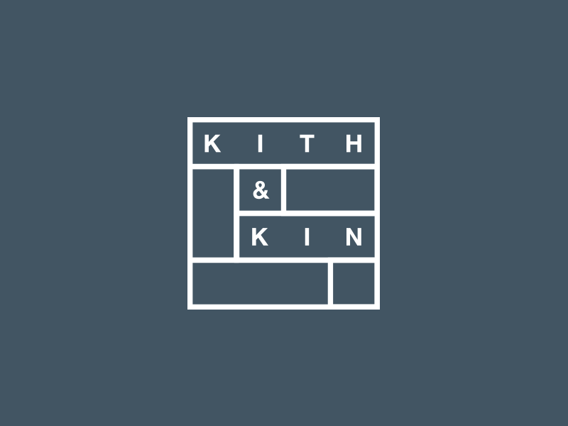 Kith & Kin v2 accent wall branding decor kin kith logo wood paneling