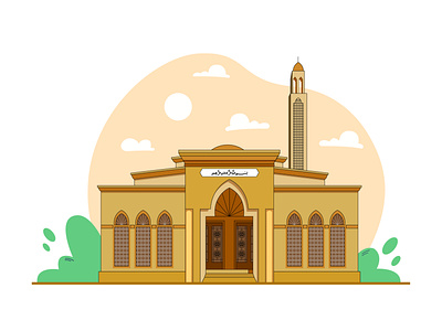 Mosque flat illustration